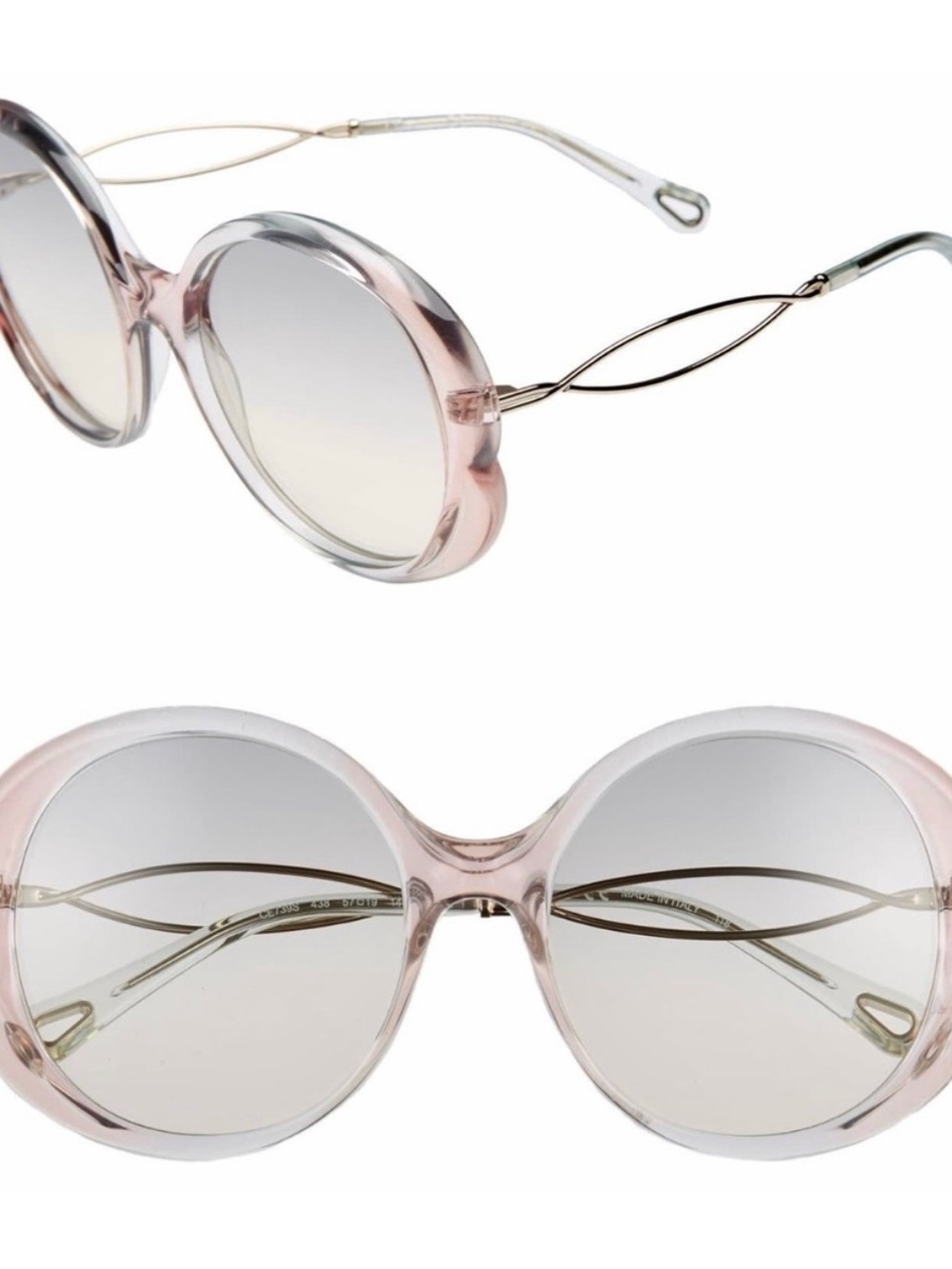 Chloe Round Pink Fade Sunglasses